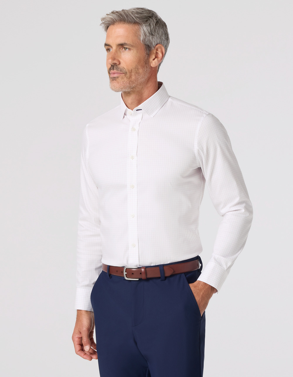 Hilton LS Dress Shirt Trim Fit - Wave Lavender Haze Mini